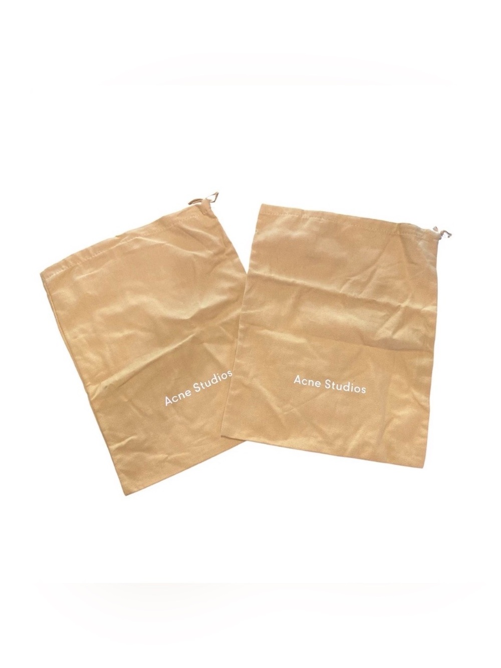 Acne Studios Shoe Bags Set of 2 Tan Beige Drawstring